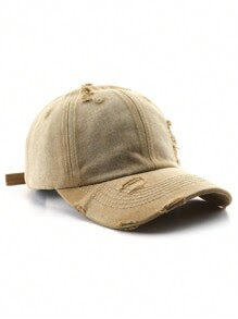 Distressed Dad Hat- Faded Khaki