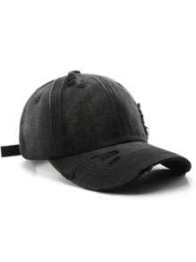 Distressed Dad Hat- Black